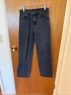 American Eagle Outfitters Straight Jeans - Washed Black - size 2 Long